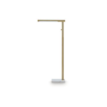 Santiford Metal Floor Lamp In Gold and White