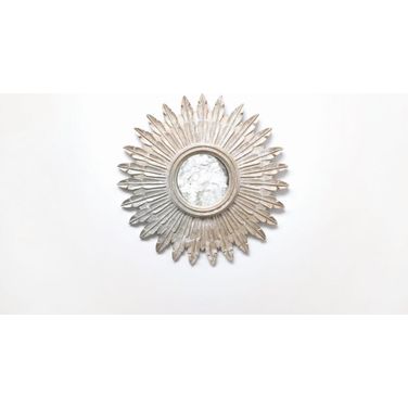 Santo Champagne Silver Leaf Handcarved Mirror