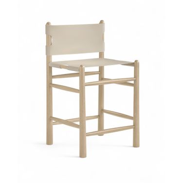 Santos Vegan Leather Upholstered Counter Stool In Beige