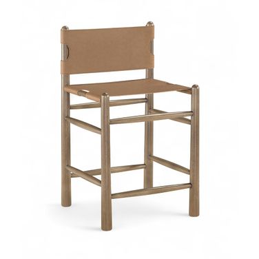 Santos Vegan Leather Upholstered Counter Stool In Brown