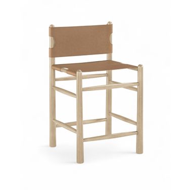 Santos Vegan Leather Upholstered Counter Stool In Brown
