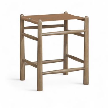 Santos Vegan Leather Upholstered Counter Stool In Brown