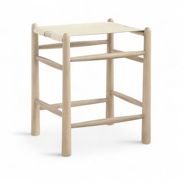 Santos Vegan Leather Upholstered Counter Stool In Cream