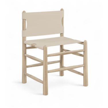 Santos Vegan Leather Upholstered Dining Chair Set of 2 In Beige