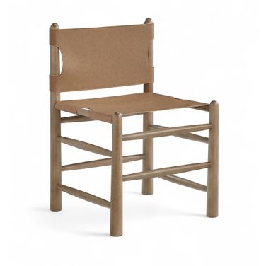 Santos Vegan Leather Upholstered Dining Chair Set of 2 In Brown