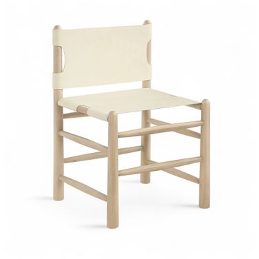 Santos Vegan Leather Upholstered Dining Chair Set of 2 In Cream