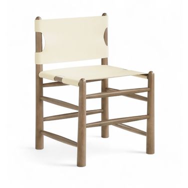 Santos Vegan Leather Upholstered Dining Chair Set of 2 In Cream