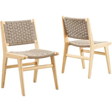 Saoirse Woven Rope Wood Dining Side Chair In Natural