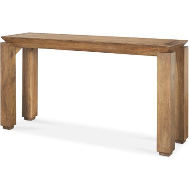 Sapphira Wood Tapered Top Console Table In Medium Brown