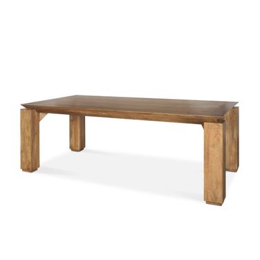 Sapphira Wood Tapered Top Rectangular Dining Table In Brown