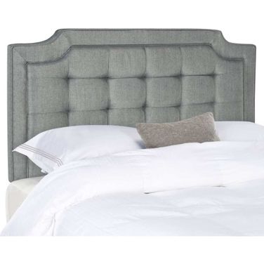 Sapphire Grey Tufted Linen King Headboard