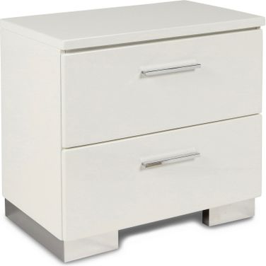 Sapphire High Gloss White Laminate Nightstand