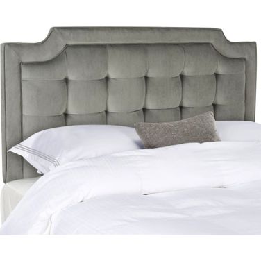 Sapphire Pewter Tufted Velvet King Headboard