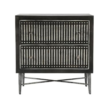 Sarah 2-Drawer Nightstand In Antique Brown