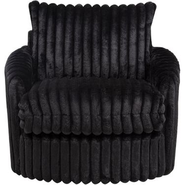 Sarco Corduroy Upholstered Swivel Accent Arm Chair In Black