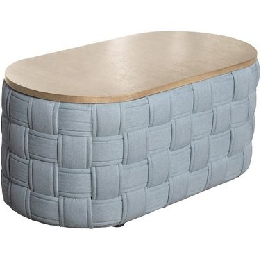 Saree Coffee Table In Light Teal Chenille