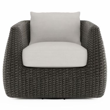 Sarene Outdoor Swivel Chair In Grey and Beige