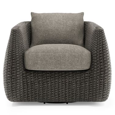 Sarene Outdoor Swivel Chair In Grey