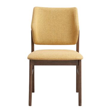 Sarha Side Chair Set of 2 In Yellow and Walnut