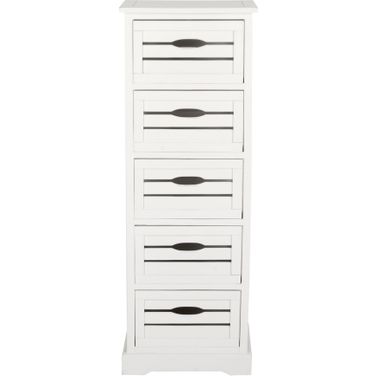 Sarina White 5-Drawer Cabinet