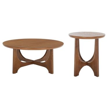 Sasha Wood Occasional Table Set In Medium Oak