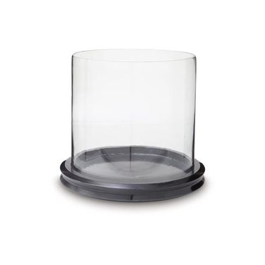 Saskia Candle Holder In Clear and Black