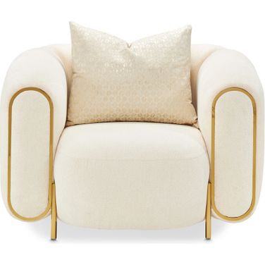 Sassani Accent Chair In Crepe and Gold