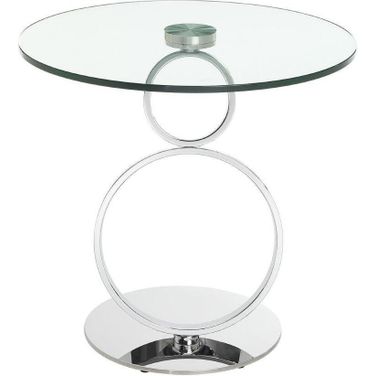 Satellite Round End Table In Clear Glass
