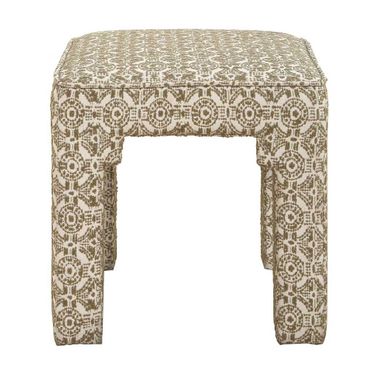 Satoria Upholstered Small Bench In Green and White