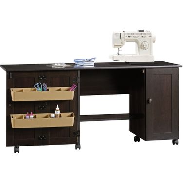 Sauder Select Sewing Or Craft Cart In Cinnamon Cherry