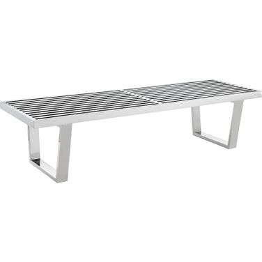 Sauna Silver 5 Inch Stainless Steel Bench