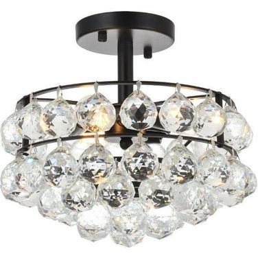 Savannah 12 Inch Flush Mount In Black