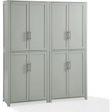 Savannah 2-Piece Kitchen Storage Pantry Set In Gray