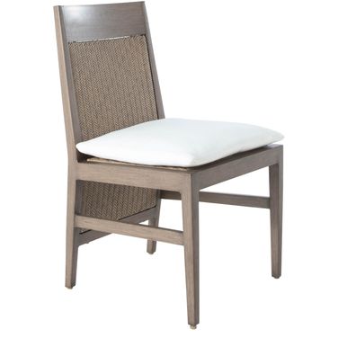 Savannah Aluminum Extended Back Side Chair In Avila Navy