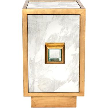 Savannah Antique Mirror And Gold Leaf 1 Door Cabinet
