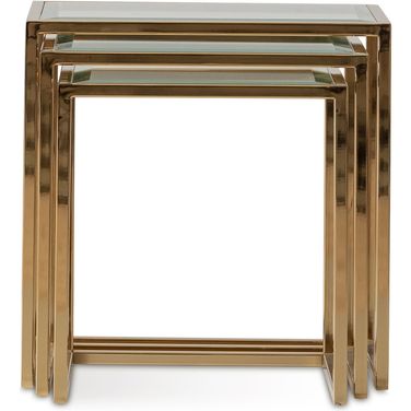 Savannah Breeze Nesting Tables Set of 3 In Bright Gold