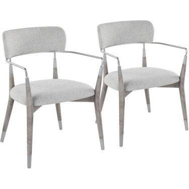 Savannah Chair Set of 2 In Light Grey