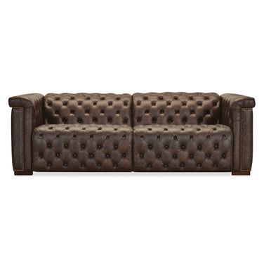 Savion Deux Sofa with Power Recliners and Power Headrests In Brown