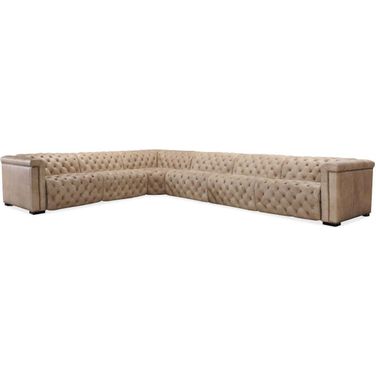 MS Savion Grandier Brown 6-Piece Power Hr Sectional With 3 Power Recline