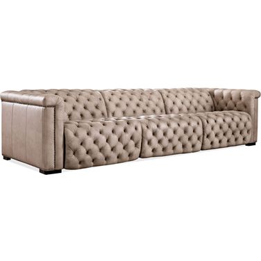 MS Savion Grandier Dark Wood Power Reclining Sectional With Power Headrest