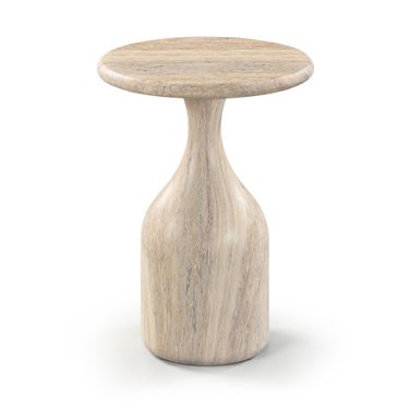 Savona Concrete Indoor and Outdoor End Table In Travertine
