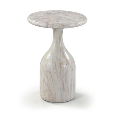 Savona Concrete Indoor and Outdoor End Table In White