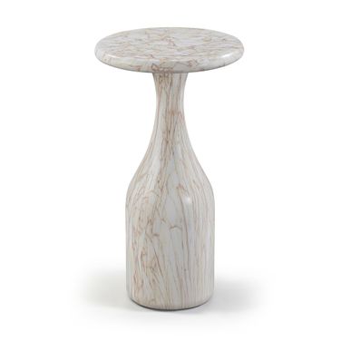 Savona Concrete Indoor and Outdoor End Table In White