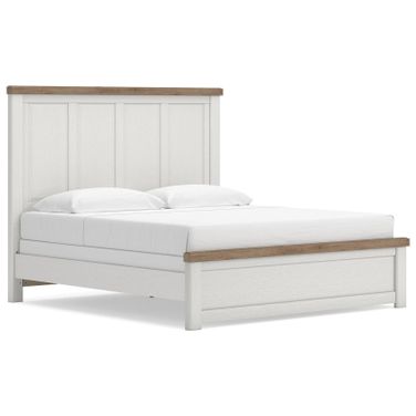 Savonport King Panel Bed In White and Brown