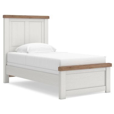 Savonport Twin Panel Bed In White and Brown