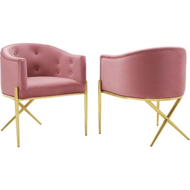 Savour Accent Dining Armchair Performance Velvet Set of 2 In Dusty Rose