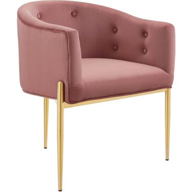 Savour Tufted Performance Velvet Accent Chair In Dusty Rose