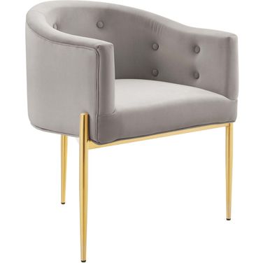 Savour Tufted Performance Velvet Accent Chair In Light Gray