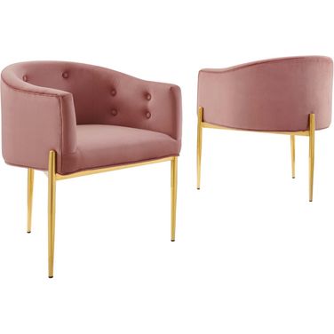 Savour Tufted Performance Velvet Accent Chairs - Set of 2 In Dusty Rose