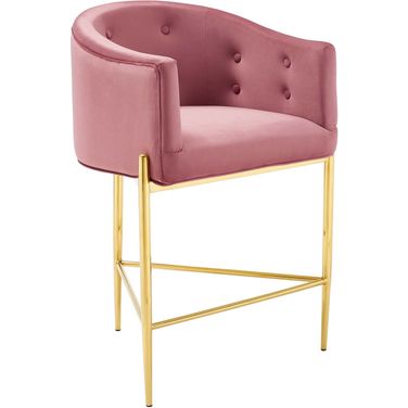 Savour Tufted Performance Velvet Counter Stool In Dusty Rose